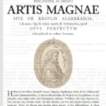 Primeira página da Ars Magnae